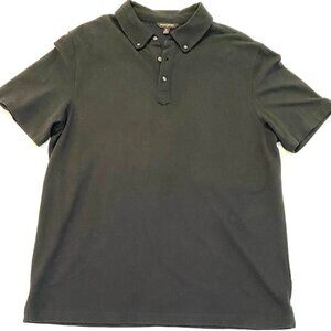 Banana Republic black short sleeve cotton polo top Mens XL Tall classic preppy
